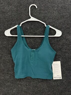 NWT Lululemon Align Ribbed Henley Tank‎ Top Storm Teal Size 4
